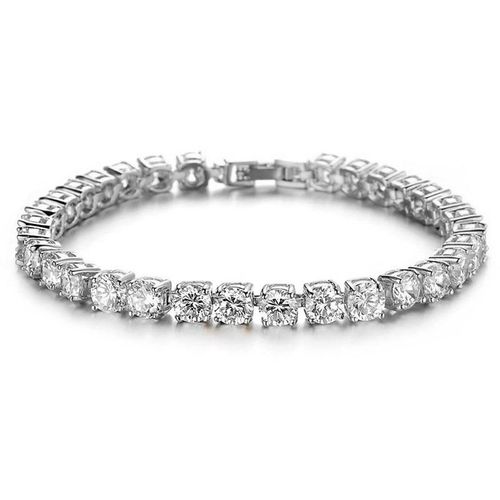 Bijoux Hip Hop Griffe Chaîne Bracelet Homme Hip Hop Diamant Bracelet Strass Chaîne - Argent