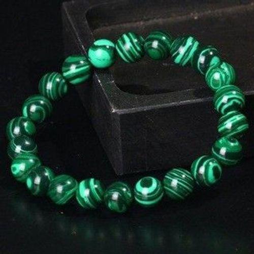 Offre Spéciale Bijoux 8mm Noir Mat Givré Pierre Malachite Couple Bracelet Bracelet-Malachite