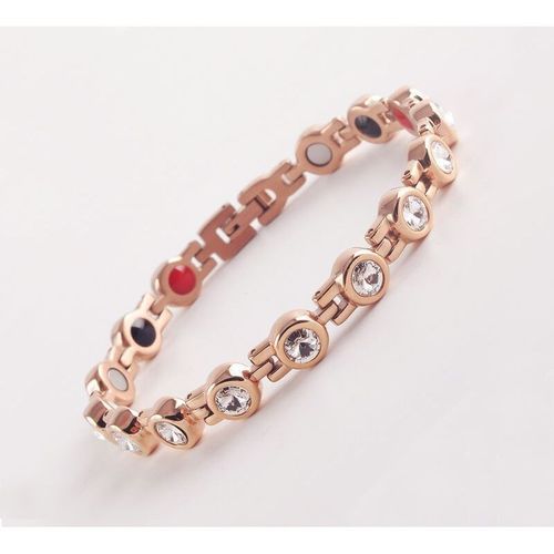 Bracelet Détachable Mode Bracelet Magnétique Sain Pour Homme Et Femme - Or Rose Diamant Blanc