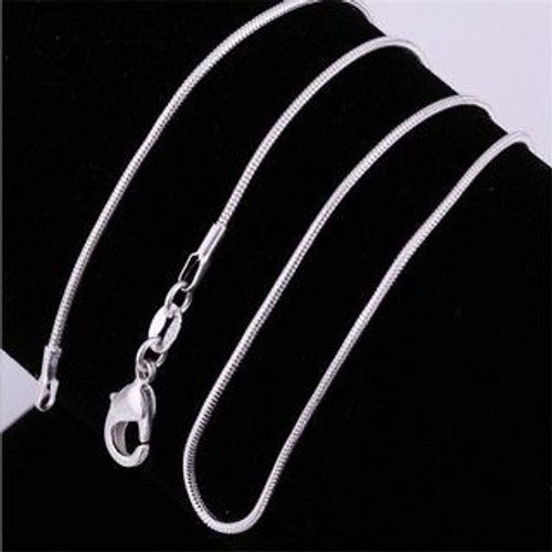 Vente Chaude Personnalisé All-Match Plaqué Argent 1mm Collier De Chaîne De Serpent Mode Chaîne Unique En Argent Avec Chaîne Chaîne En Os De Serpent-20 Pouces