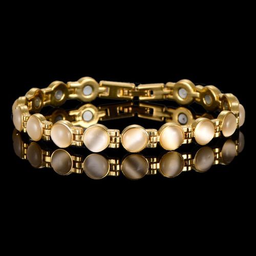Bijoux En Cristal D'opale Mode Simple Bracelet Plaqué Or Femme Bijoux De Mode-Blanc