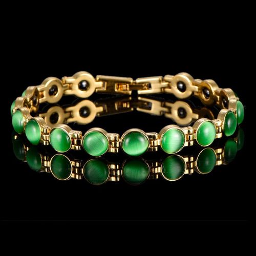Bijoux En Cristal D'opale Simple Fashion Bracelet Plaqué Or Bijoux De Mode Pour Femmes-Vert