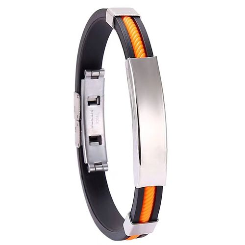 Bracelet Lettrage Diy Bracelet Homme Acier Titane Silicone Bracelet Étoile Acier Inoxydable - Orange