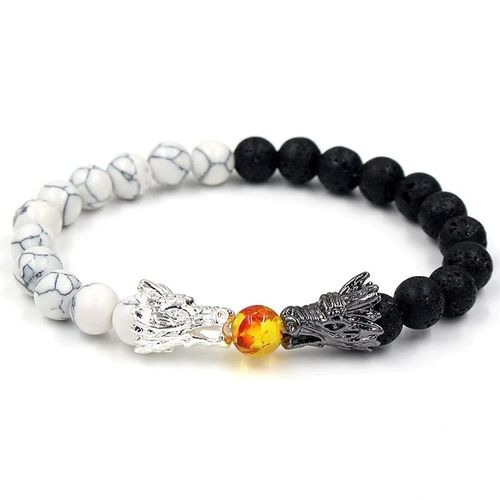 Source Bijoux Mode Simple Pierre Volcanique Blanc Turquoise Citrine Bracelet Robinet Bracelet Bracelet - Blanc Turquoise