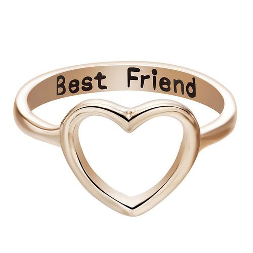 Bijoux Best Friend Bague Coeur Creux Bague Mode Femme Simple En Forme De Coeur - Or Rose - N° 7