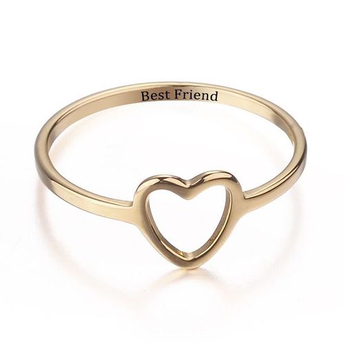 Bijoux Best Friend Bague Coeur Creux Bague Mode Femme Simple En