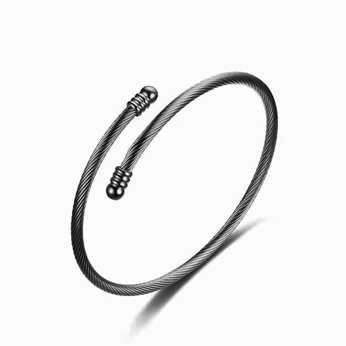 Nouvelle Arrivée Titane Acier Anneau Live Mouth Personnalité Réglable Version Coréenne Niche Couple Anneau - Noir (Bracelet)
