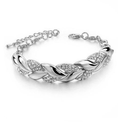 Bijoux Bracelet En Feuille D'or 18 Carats Bijoux De Mariage A La Mode Bracelet En Diamant Pour Femme - Argent