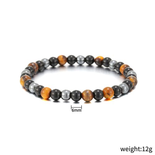 Bracelet Perlé Oeil De Tigre Pierre Bracelet Aimant Noir Pour Homme Et Femme Bracelet Couple Bracelet-6mm