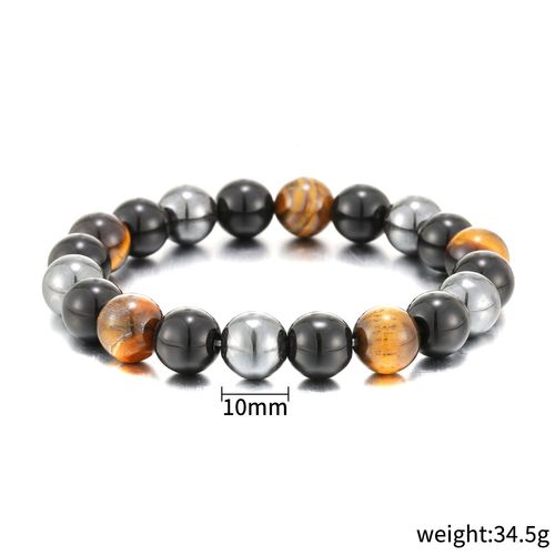 Bracelet Perlé Oeil De Tigre Pierre Bracelet Aimant Noir Pour Homme Et Femme Bracelet Couple Bracelet-10mm