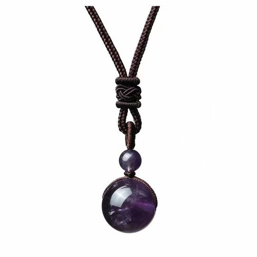 Collier Pendentif Oeil De Tigre 16mm Pendentif Obsidienne Naturelle Collier Améthyste Hommes-Collier Améthyste