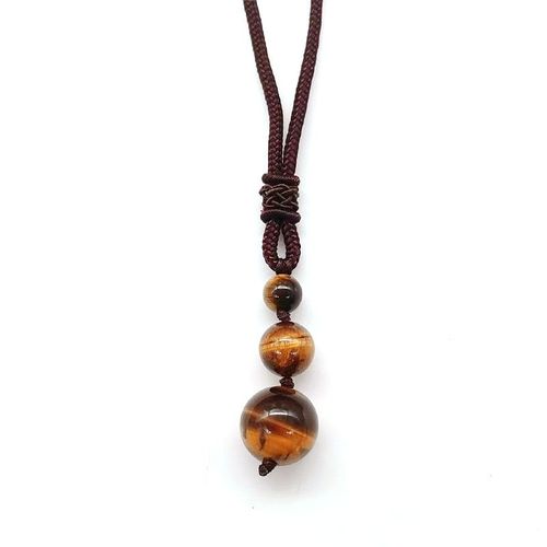 Nouveau 16 Mm Tiger Eye Pendentif Collier Réglable Naturel Améthyste Pendentif Collier Hommes Et Femmes Bijoux-Jaune Tiger Eye Collier