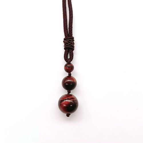 Nouveau 16 Mm Tiger Eye Pendentif Collier Réglable Naturel Améthyste Pendentif Collier Hommes Et Femmes Bijoux-Rouge Tiger Eye Collier