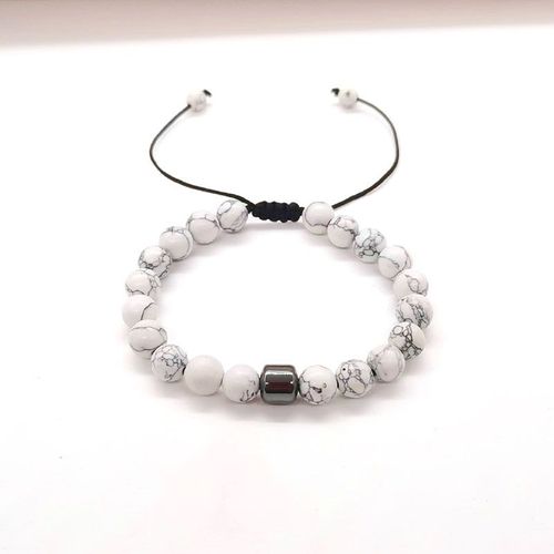 Nouvelle Arrivée 8mm Tiger Eye Bracelet En Pierre Volcanique Pierre Naturelle Perlé Bracelet-8mm Blanc Turquoise