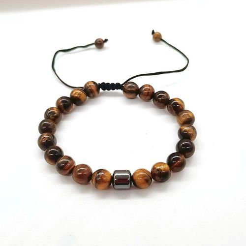 Nouvelle Arrivée 8mm Tiger Eye Bracelet En Pierre Volcanique Pierre Naturelle Bracelet Perlé-8mm Flash Stone