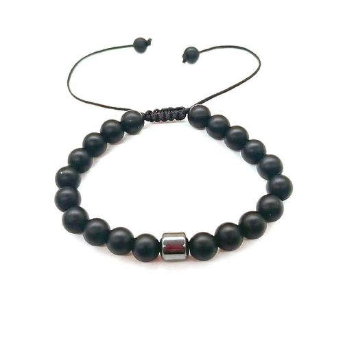 Nouvelle Arrivée 8mm Tiger Eye Bracelet En Pierre Volcanique Pierre Naturelle Bracelet Perlé-8mm Noir Mat