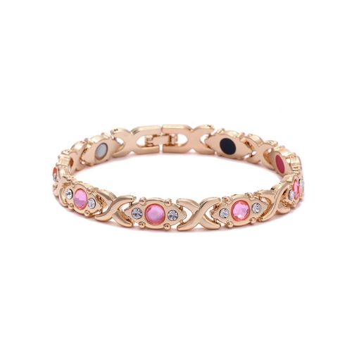 Mode Bracelet Aimant Croix Détachable Bracelet Magnétique Dames Diamant - Or Rose