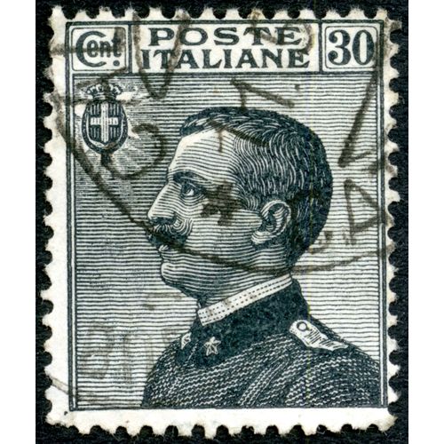 Timbre Oblitéré De 1908 Con Effigie Di Vittorio Emanuele Iii Volta A Sinistra
