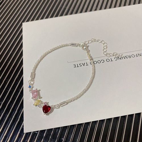 Irrégulier Ins Style Couleur Diamant Amour Bracelet Niche Féminine Design Mousseux Bracelet Léger Luxe Personnalisé Bijoux-Sw-S310 Argent