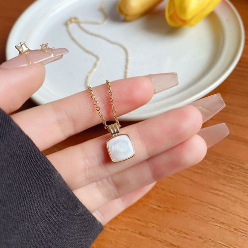 Ins Vent Perle Amour Titane Acier Collier Femmes All-Match Lumiere Luxe Niche Haut De Gamme Clavicule Chaîne Accessoires-X1056 Or#Titanium Steel