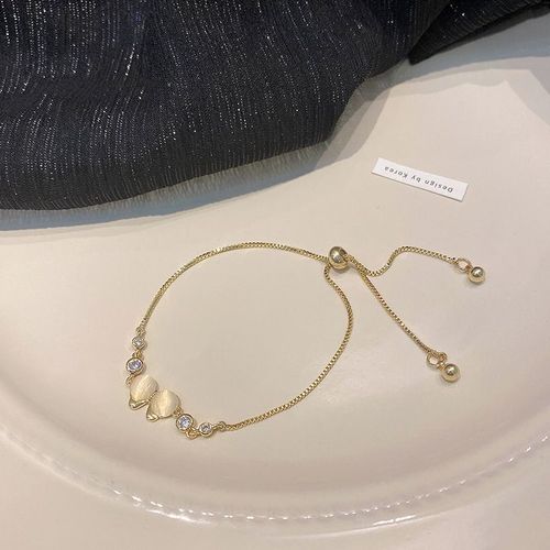2022 Nouveau Rétro Opale Bracelet Femme Niche Lumiere Luxe Super Flash Zircon Bracelet Couple Petite Amie Main Bijoux-Sw-S333 Or