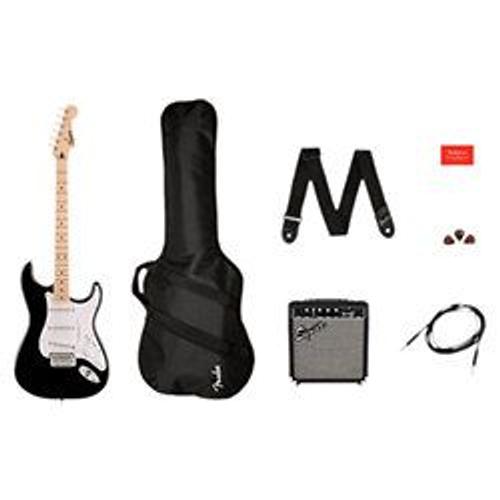 Squier Sonic Stratocaster Pack Mn Black Pack Débutant Guitare Électrique