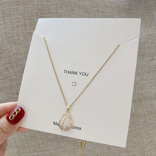 Titane Acier Collier Femme Coréen Harajuku Style Opale Pendentif Clavicule Chaîne Net Rouge Mode Personnalité Article Bijoux-X199 Or