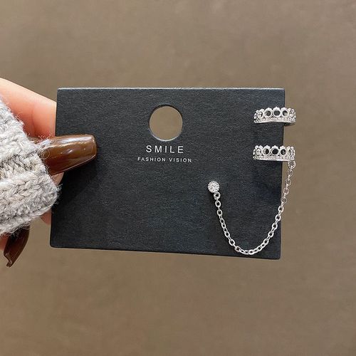 Clip D'os D'oreille De Chaîne D'une Seule Piece De Tempérament Sans Perçage D'oreille Femme Ins Mode Net Rouge Vent Froid Personnalité Boucles D'oreilles Boucles D'oreilles-E2689 Argent