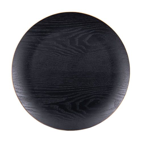 Assiette De Présentation Bois Noir 34 Cm