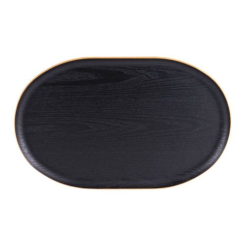 Plateau Ovale Noir 40x25 Cm