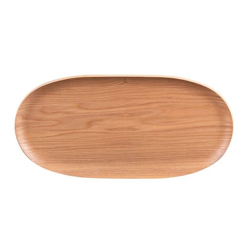 Plateau Ovale Bois Naturel 31x15 Cm