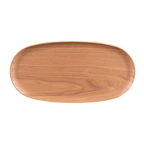 Plateau Ovale Bois Naturel 35x18 Cm