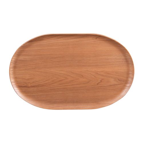 Plateau Ovale Bois Naturel 40x25 Cm