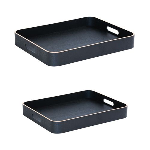 Set De 2 Plateaux Rectangles Noirs