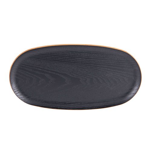 Plateau Ovale Noir 35x18 Cm