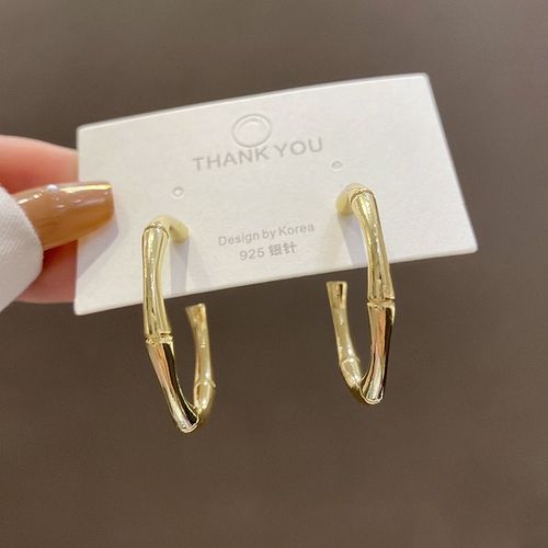 Boucles D'oreilles Cercle Exagéré De Style Aiguille En Argent 925 Boucles D'oreilles En Métal Atmosphere Haut De Gamme Pour Femmes Boucles D'oreilles De Mode Rouge Net Tendance-Sw-E3301 Or