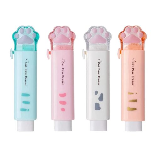 Gommes À Griffes De Chat 4 Pièces, Gomme Portable En Caoutchouc, Fournitures Scolaires Et De Bureau Pour Enfants