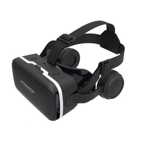 VR SHINECON G04E 3D VR lunettes casque avec écouteurs pour téléphones intelligents Android IOS 4.7-6.0 pouces