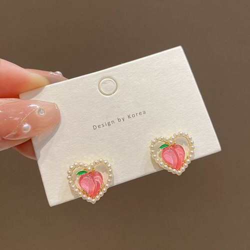Été Peche Pull Perle Bracelet Boucles D'oreilles Ensemble Filles Versatile Niche Mode Bracelet Main Bijoux-Sw-E5177 Or