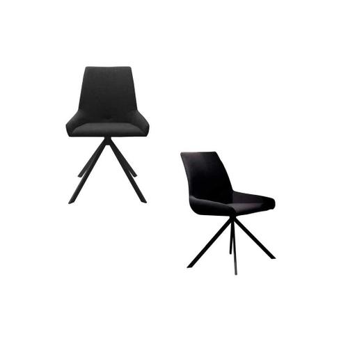 Duo De Chaises Tissu/Noir - Leoki