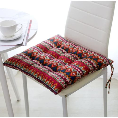 (Rouge)Lot De 2 Coussins De Chaise De Salle À Manger, De Jardin, De Cuisine Avec Attaches