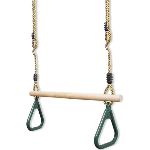 Trapèze En Bois, Anneaux Et Barre De Gymnastique Pour Enfant, Vert, 200 Cm, Matériau: Plastique (Pp, Pe)