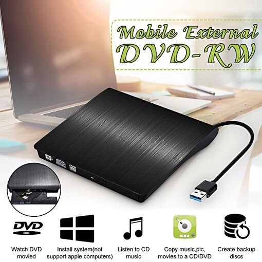 Lecteur CD/DVD Externe Usb 3.0,Noir