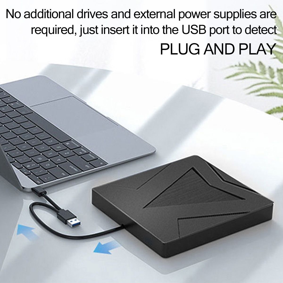 Lecteur CD/DVD Externe Usb 3.0/Type C Double interface, Noir... - 3