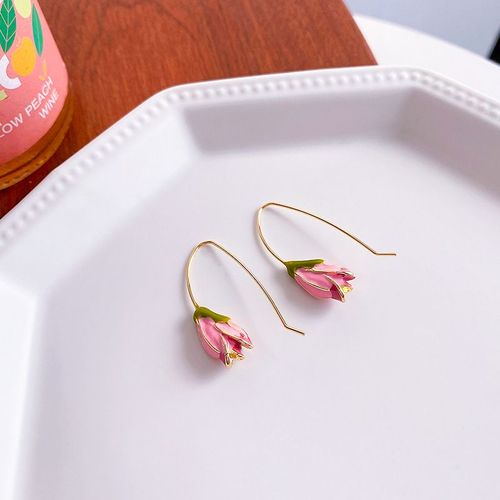 2022 Nouveau Doux Coeur Rose Collier Boucles D'oreilles Ensemble Doux Cool Style Polyvalent Perle Clavicule Chaîne Accessoires-Sw-E5024 Or
