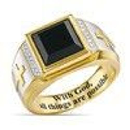 Bague Croix Bicolore Pour Homme Couronne D'épines Ensemble Pendentif Personnalité En Diamant - Bague N° 7