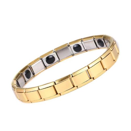 Bijoux Hommes Et Femmes Bracelet Mode Simple Bracelet De Thérapie Magnétique En Acier Inoxydable Bracelet En Acier Au Titane Exquis - Demi-Coeur Doré