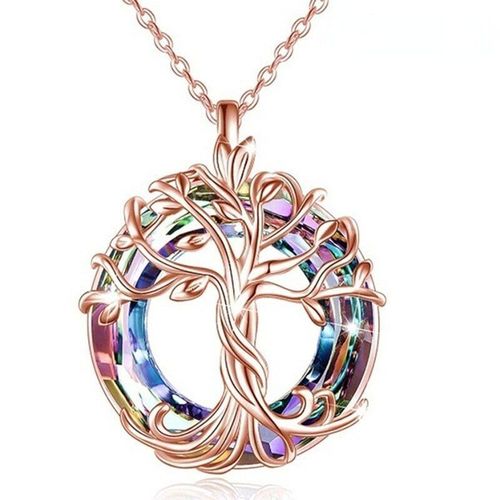 Vente Chaude Mode Arbre De Vie Pendentif Personnalité Simple Creux Arbre De Vie Collier - Arbre De Vie Or Rose