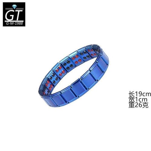 Bracelet De Thérapie Magnétique En Acier Inoxydable Bracelet De Fonction De Santé Bracelet En Acier Inoxydable - Point Bleu Noir Rouge