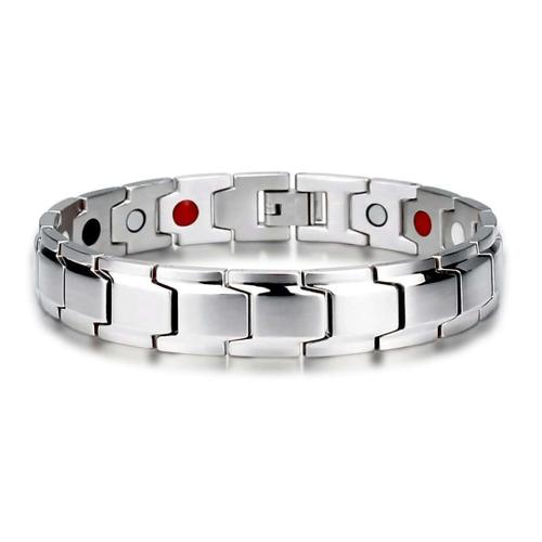 Bracelet Magnétique Amovible Bracelet Magnétique Couple Soins De Santé Homme - Obligation Argent